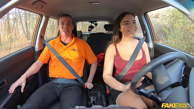 Fake Driving School - Curvy Brunette Sucks Hot Cock 1 - Ricky Rascal