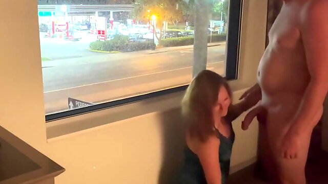 Sex Against The Hotel Window With People Walking By