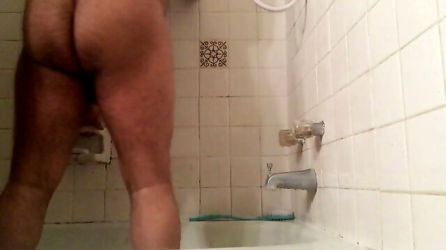 Naked Squats in Shower