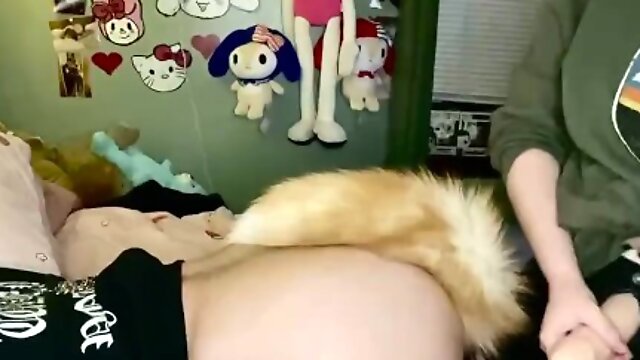 Watch this puppy get both his holes fucked !!
