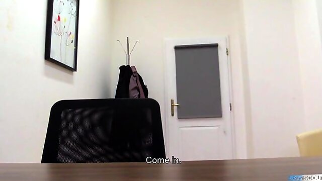 Skinny guy enjoying table fuck in a casting porn movie