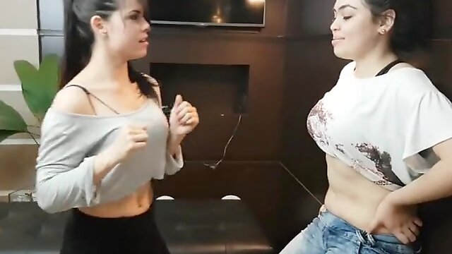 Navel Licking, Lesbian Belly Lick, Belly Punch