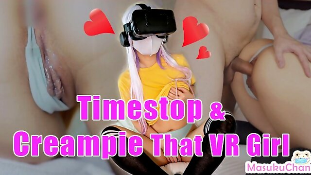 Timestop And Creampie My Roommate While She Masturbate in VR Set