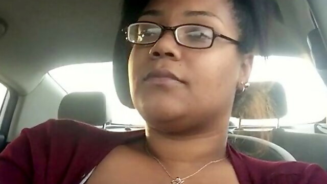 Solo bbw driving showing big saggy boobs