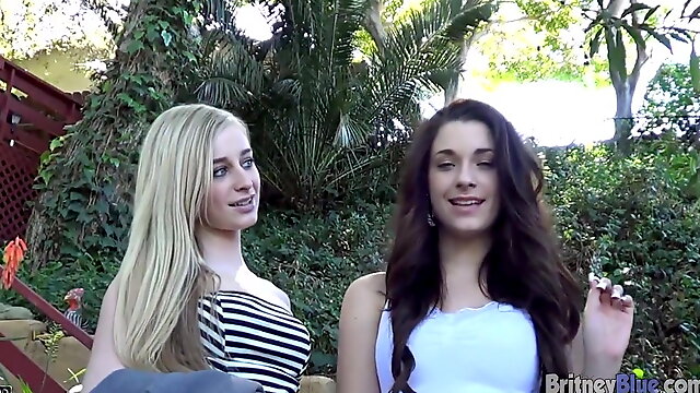 Lesbian teens having fun on camera