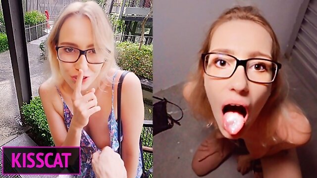 Fuck & Cum in Mouth on First Date in Mall - Public Agent Pickup Student to Risky Sex / Kiss Cat