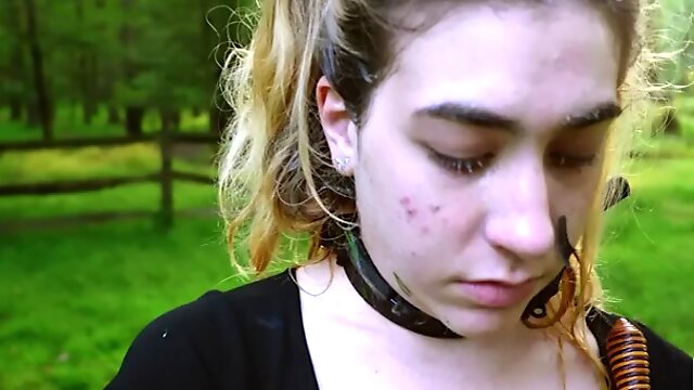 19yr old pawg facialized, tied to swing and beaten with a stick