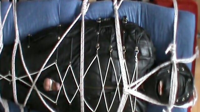 In The Leather Bodybag, Slave Gets A Cbt By Neonwand