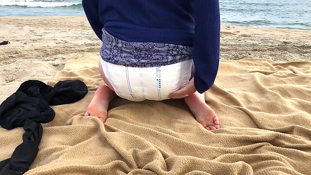 Beach Piss, Diaper Girl, Abdl Diaper