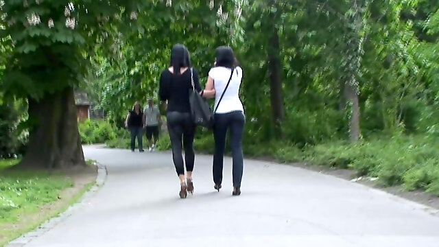 Well-known porn star Aletta Ocean enjoys summer walk