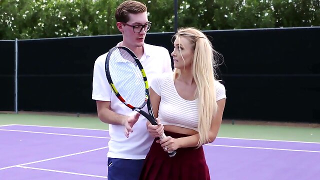 Natalia Starr gets fucked on the tennis court by her coach