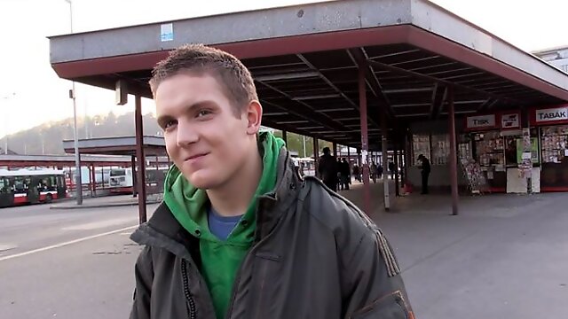 Dude moaning loudly during sideways fucking by the mirror