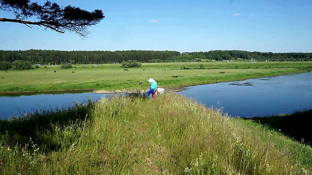 An open meadow on the Volga river