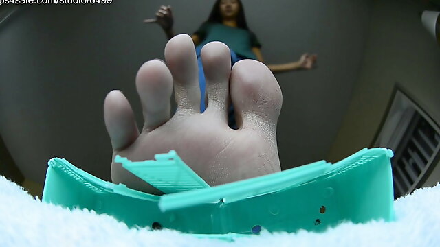 Sexy Giant Brunette Bare Foot Crushing Toy - Giantess Fetish