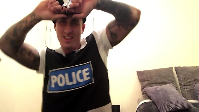 Tattooed Hunk Strips And Jerks Off