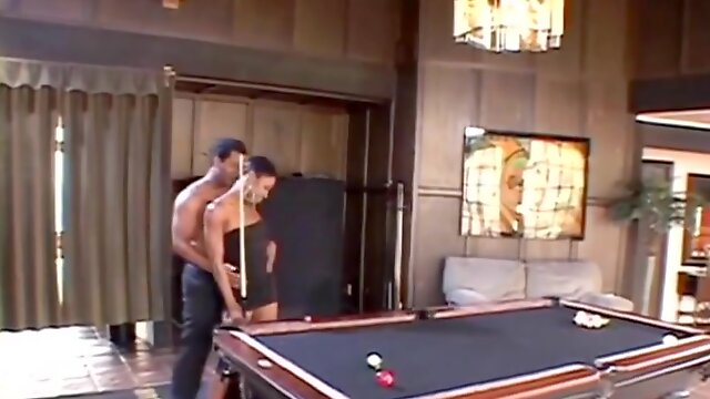 Fine Ebony Bitch Fucked Across Pool Table