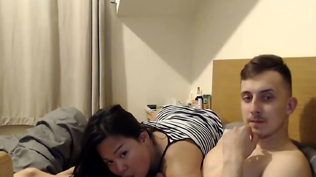 Hot Chubby And Busty Asian Babe And Her White Boyfriend Gobble Up Each Others Dicks