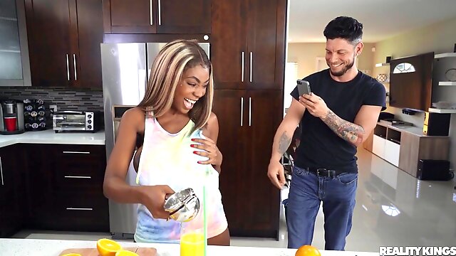 Black naughty stepsister Tori Montana gets drilled hard by white cock