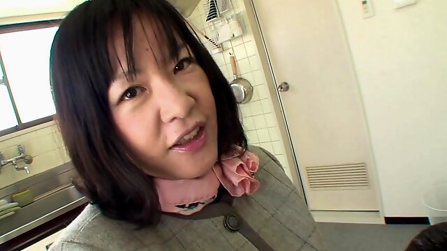 Naughty Japanese housewife sucking a dick in POV - Kiyoe Majima