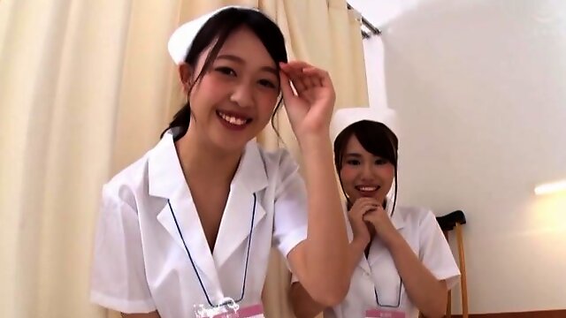 POV video of FFM threesome with slutty Japanese nurses in HD