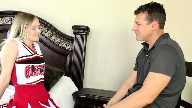 Naughty cheerleader Natalia Queen gets fucked good in the bedroom