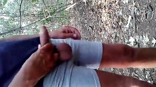 Cruising woods - eating and playing with cum after fucking