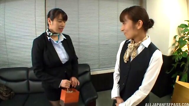 Busty Japanese secretary Haruna Hana strips at her office