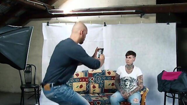 Tattooed German MILF takes a big dick