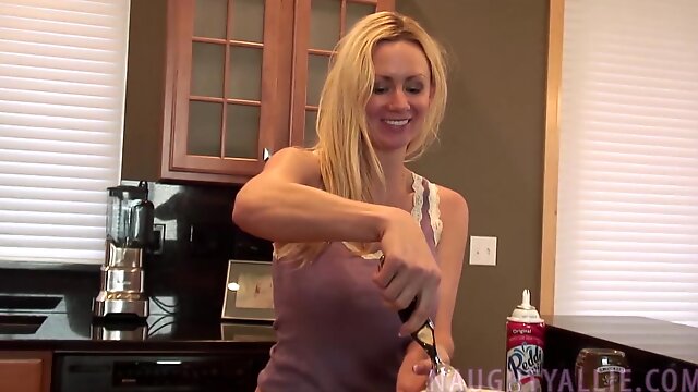 Hot real amateur wife blowjob using whipped cream and ice cream!