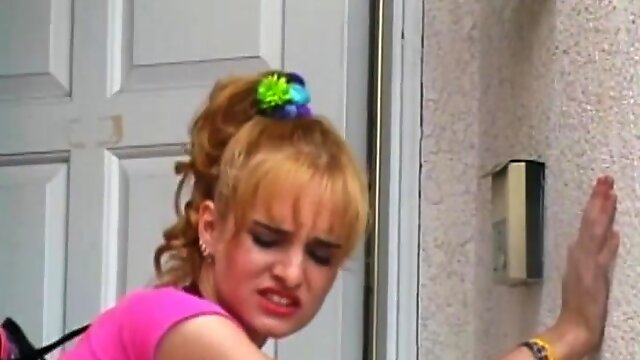 Skinny honey screams with pleasure as her holes are being poked