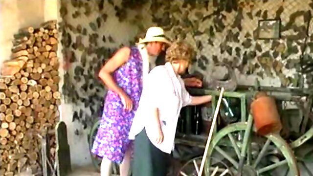 Vigorous granny fucking with a dude dressed in womens clothing