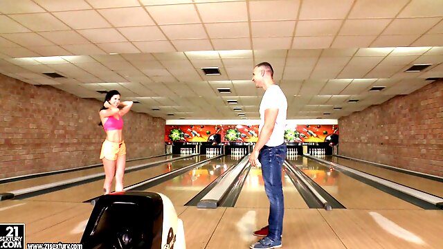 Cassie is a fan of bowling but she loves stiff dicks much more!