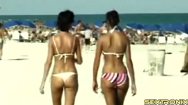 Spy at the topless beach films the boobs of sexy girls