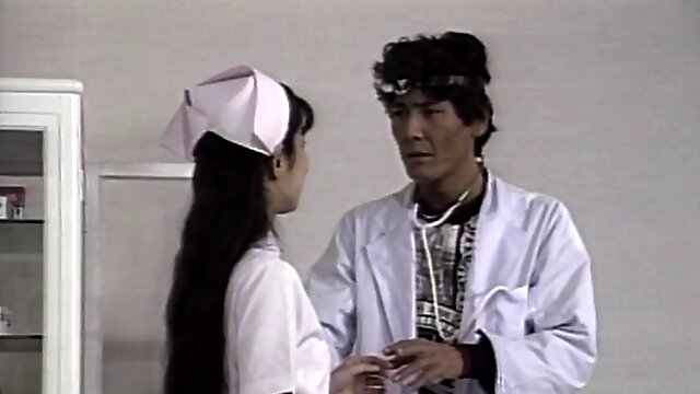 Asian nurse and doctor get their fuck on in an exam room