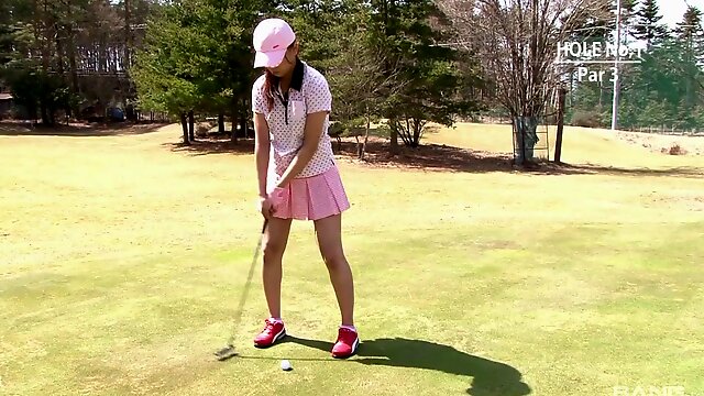 Japanese golf playing pervs fuck in the middle of the field