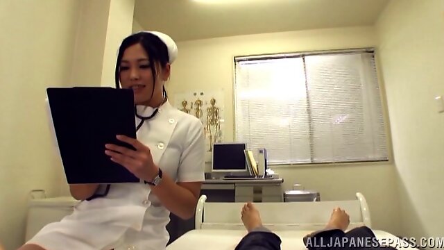 Japanese nurse shows her patient the best time ever