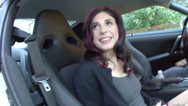 They pull the car over so Joanna Angel can masturbate to orgasm