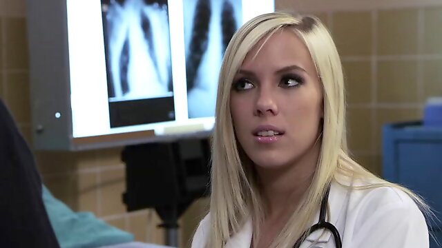 Gorgeous blonde BiBi Jones fucks a dude in a hospital ward