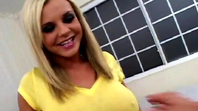 Bree Olson deep throats a guy before being fucked silly