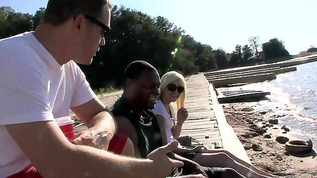 Interracial sex on a boat for the slutty blonde Jada Love