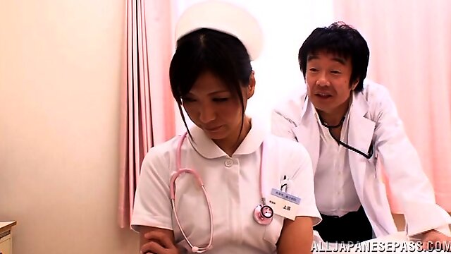 A Japanese nurse gets fucked by a doctor in a hospital