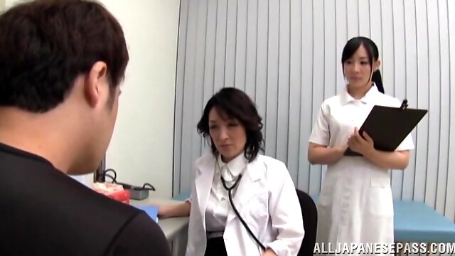 Two Nice Japanese Nurses Give a Patient Hardcore Service