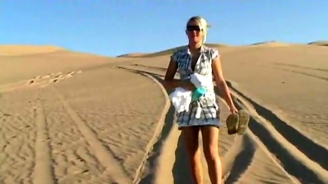 Delightful Alison Angel makes a solo show in a desert