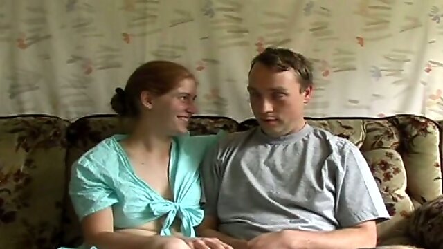 Couple is sweating in their hot passion on the couch