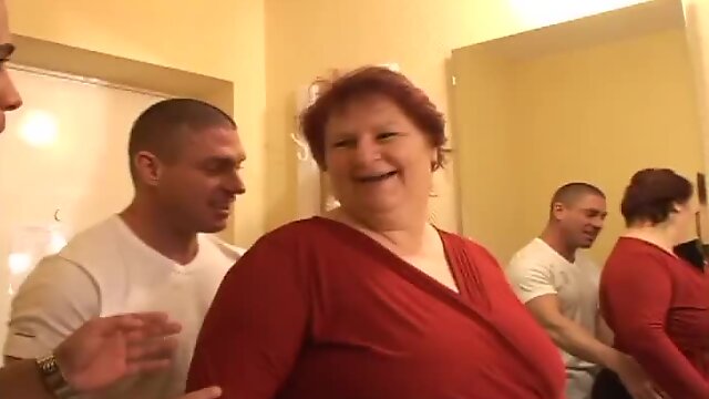 Fat granny gets her pussy and asshole drilled hard