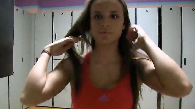 Gorgoeous Brunette Teases us in the Locker Room