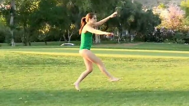 Cute Girl Running Totally Naked in Public in the Park