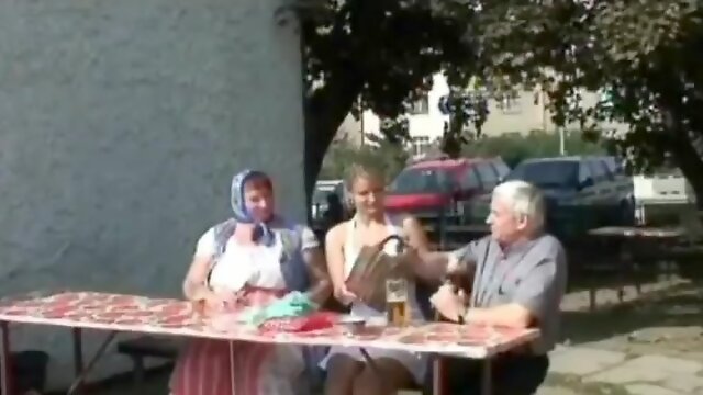 Old Man and Granny Have a Hot Threesome With a Gorgeous Blonde Babe