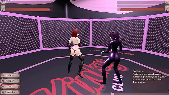 Kinky Fight Club – Wrestling Hentai game Ep.2, Lesbian rimjob