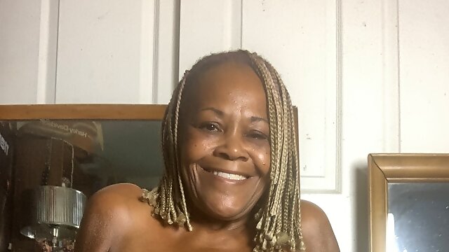 63 year old Ebony Milf Cocovonmilf, strips in POV